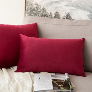 Christmas Velvet Soft Solid Decorative Square Throw Pillow គ្របដណ្តប់ Sofa Pillowcase Decor