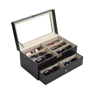 Шкіряний органайзер для сонцезахисних окулярів, вітрина для кількох окулярів, колекційна коробка для зберігання