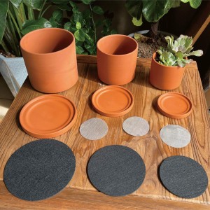 Terracotta potter Sukkulent plantekasse med dræning og underkop Moderne boligindretning