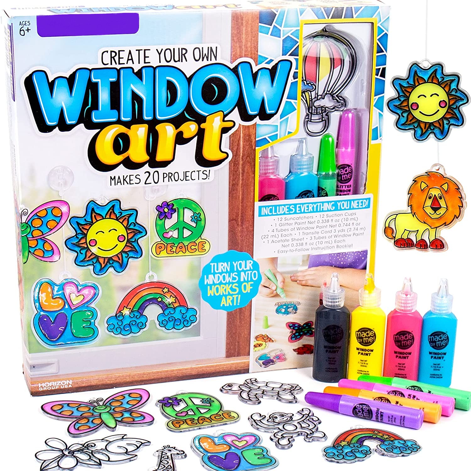 Kits de arte y manualidades para niños, arte de ventana, atrapasoles DIY, juguete de cumpleaños