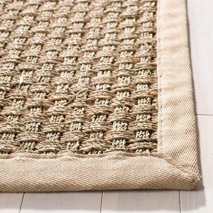 Tappeto antiscivolo in fibra naturale, bordo in tessuto di vimini, decorazione per pavimento