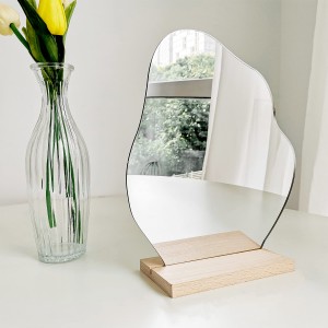 Meja Hiasan Bilik Estetik Cermin Tidak Teratur Cermin Awan Asimetri Tanpa Bingkai