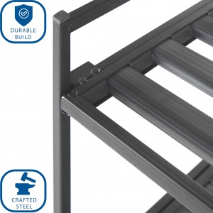 Organîzatorê Refikê Storage Freestanding Stackable Durable Metal Shoe Rack for Entryway