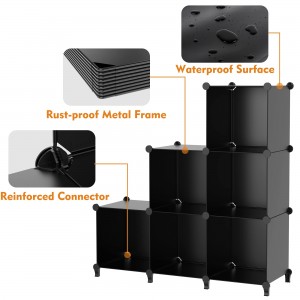 Cube Storage Organizer 16-Cube Storage Shelf Metal Closet Organiser for garment Rack