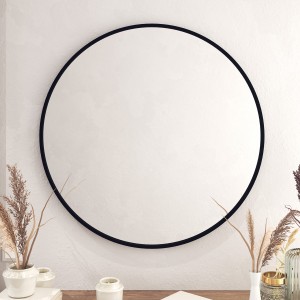 Čierne kruhové nástenné zrkadlo Moderná domáca kúpeľňová dekorácia