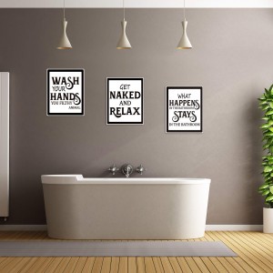बाथरूम आर्ट प्रिंट्स होम वॉल डेकोर मजेदार विंटेज साइन म्हणी ब्लॅक फॉन्ट स्लोगन पोस्टर