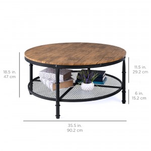Tavolinë kafeje industriale me 2 lidhje të rrumbullakëta Shirita të përforcuar të tavolinës së rrumbullakët prej çeliku