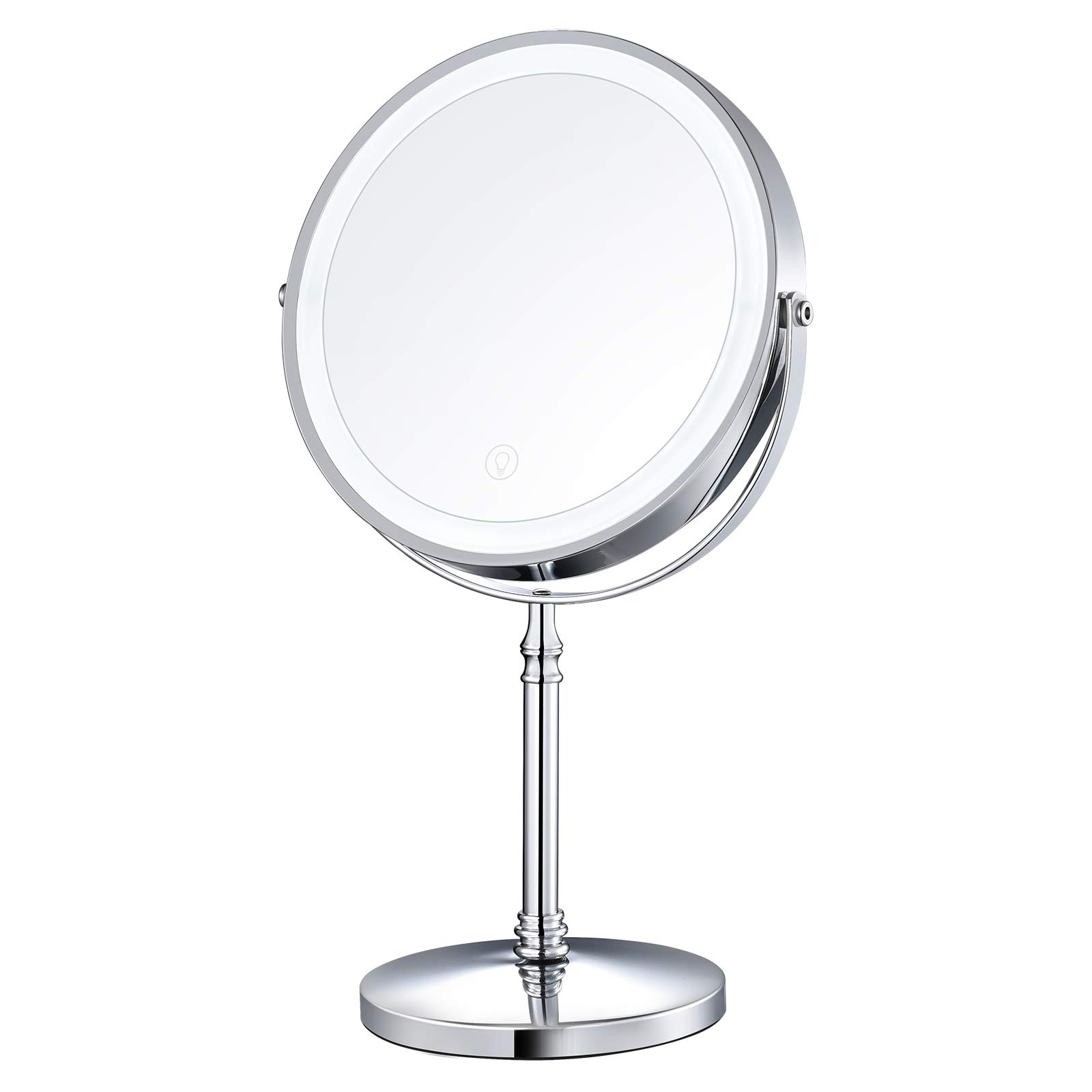 Yakavhenekera Makeup Mirror Kaviri Sided Dimmable Magnifying Rechargeable Adjustable Decor