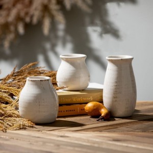 Conjunto de vasos de cerâmica decoração de casa de fazenda moderna com flores