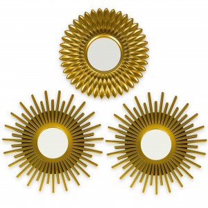 Round Gold Cycle Mirrors yeWall Modern Home Decor Gifts