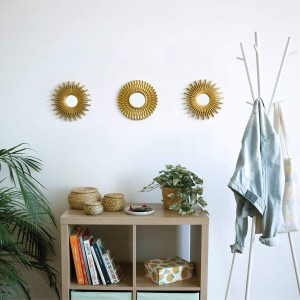 Miralls de cicle d'or rodons per a regals de decoració de la llar moderna de paret