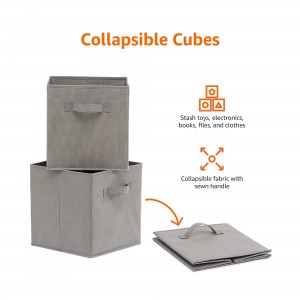 Ynklapbere Fabric Storage Cubes Organizer Handle Baskets Bins Home Decor
