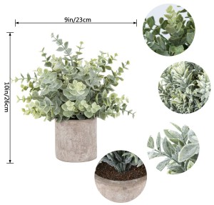 Ruukku väärennetyt kasvit Keinotekoiset muoviset eukalyptuskasvit Kodin työpöydän sisustus