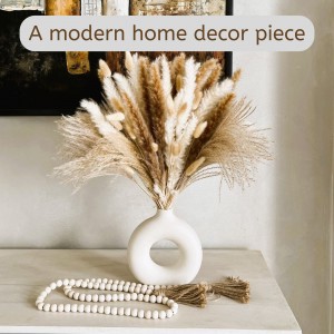 White Ceramic Donut Vase Modernong Boho Home Decor