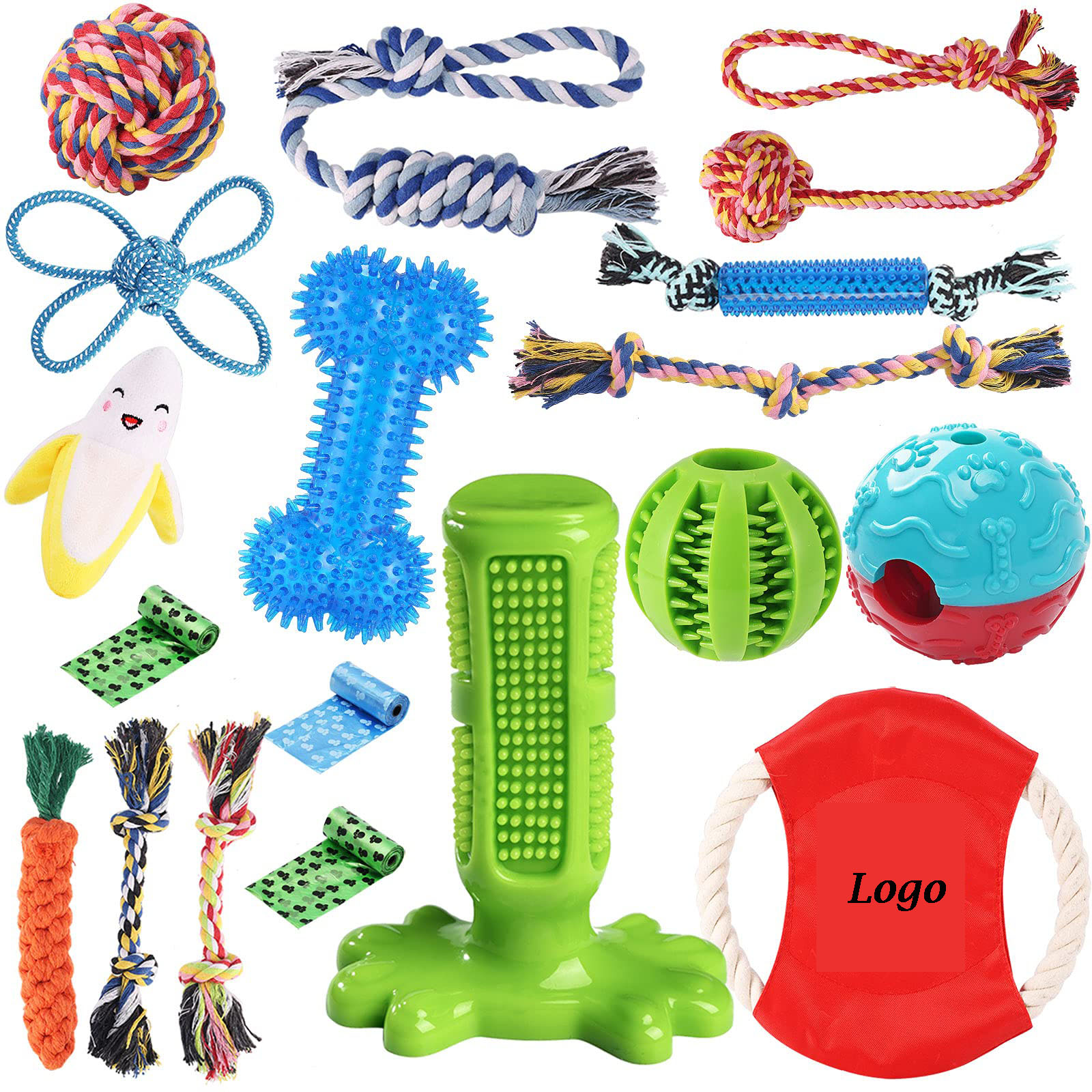 Paquete de 18 juguetes masticables para perros para cachorros Imagen destacada