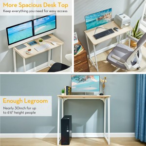 Folding Desk Small Foldable Desk Space Saving Computer Writing Workstation Home Office