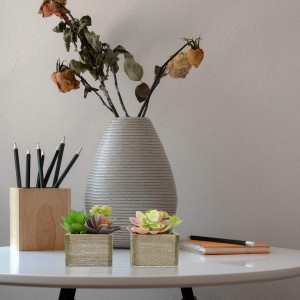 Nā Succulents Artificial i loko o nā ipuhao Mini Faux Plants Home Desk Decor