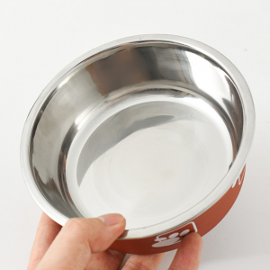 Çapkirina Stainless Steel Pet Drinking Bowl Hundir an Derveyî Portable Non Slip Dog Food Bowls Feeders Pet