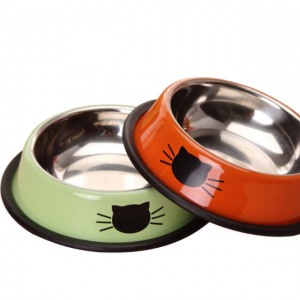Hot Sale Round Pet Feeding Crater Non-lapsus Steel Cat Dog Food Bowl Pet Bibens Crater