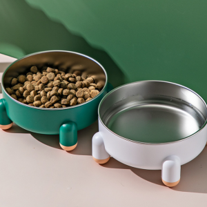 Mangkuk Makan Haiwan Keluli Tahan Karat Berkapasiti Besar Mangkuk Makanan Anjing Kucing Dalaman Ditinggikan Mangkuk Air Binatang