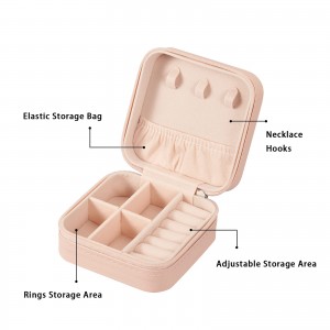 PU Leather Small Jewelry Boxes Travel Portable Organizer Storage Holder Case