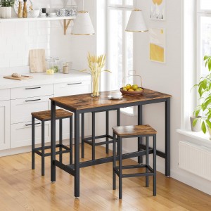Bar Stools Bar Chairs Backless with Footrest Rustic Home Furniture Decor