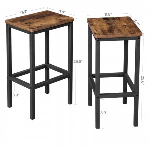 Bar Stools Bar Chairs Backless with Footrest Rustic Home Furniture Decor