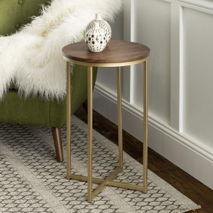 Cora Modern Faux Marble Round Accent Table b'X Base