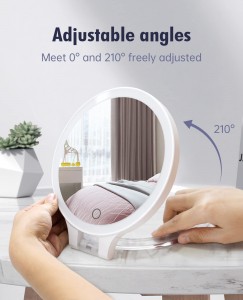 Double Sided Magnifying Makeup Mirror Rechargeable Lighted Desk Decor