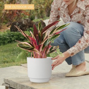 Planters Pots Indoor Flower with Drainage Hols & Saucer ສໍາລັບການຕົກແຕ່ງເຮືອນສວນ