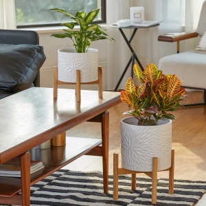 Садник со држач керамички сад за растенија Уникатен модерен држач за цветно дрво