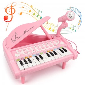 BeebeeRun Piano Keyboard Toy for Kids,3 4 5 Year Old Girls Birthday Gift ,24 Keys Multifunctional Piano Toy for Toddlers