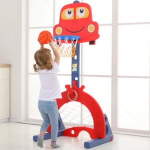 Arkmiido Basketball Hoop Sets for Kids 5 in1 Toddler Sports Activity Center Adjustable Heighter 4.1Ft-5.83Ft Basketball Soccer Goal Golf Toss Game Set Play Toys Indoor & Outdoor for Toddlers