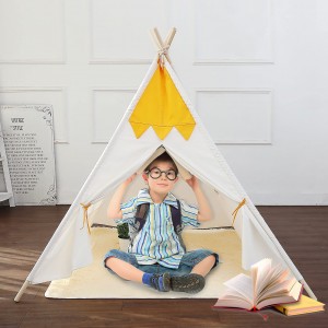 Teepee Tent for Kids Foldable Play Tent for Girls Boys with Play Mat Kids Canvas Tent Children Decor Tipi Toddler Playhouse for Indoor Outdoor Toys for Kids Birthday Gift