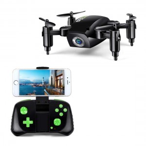 LBLA 1 RC Foldable Mini Drone Gift for Kids/Adults, 6-Axis Gyro with Altitude Hold Remote Control Quadcopter HD WiFi Camera FPV 2.4Ghz, 8 Minutes Flying Time, Black