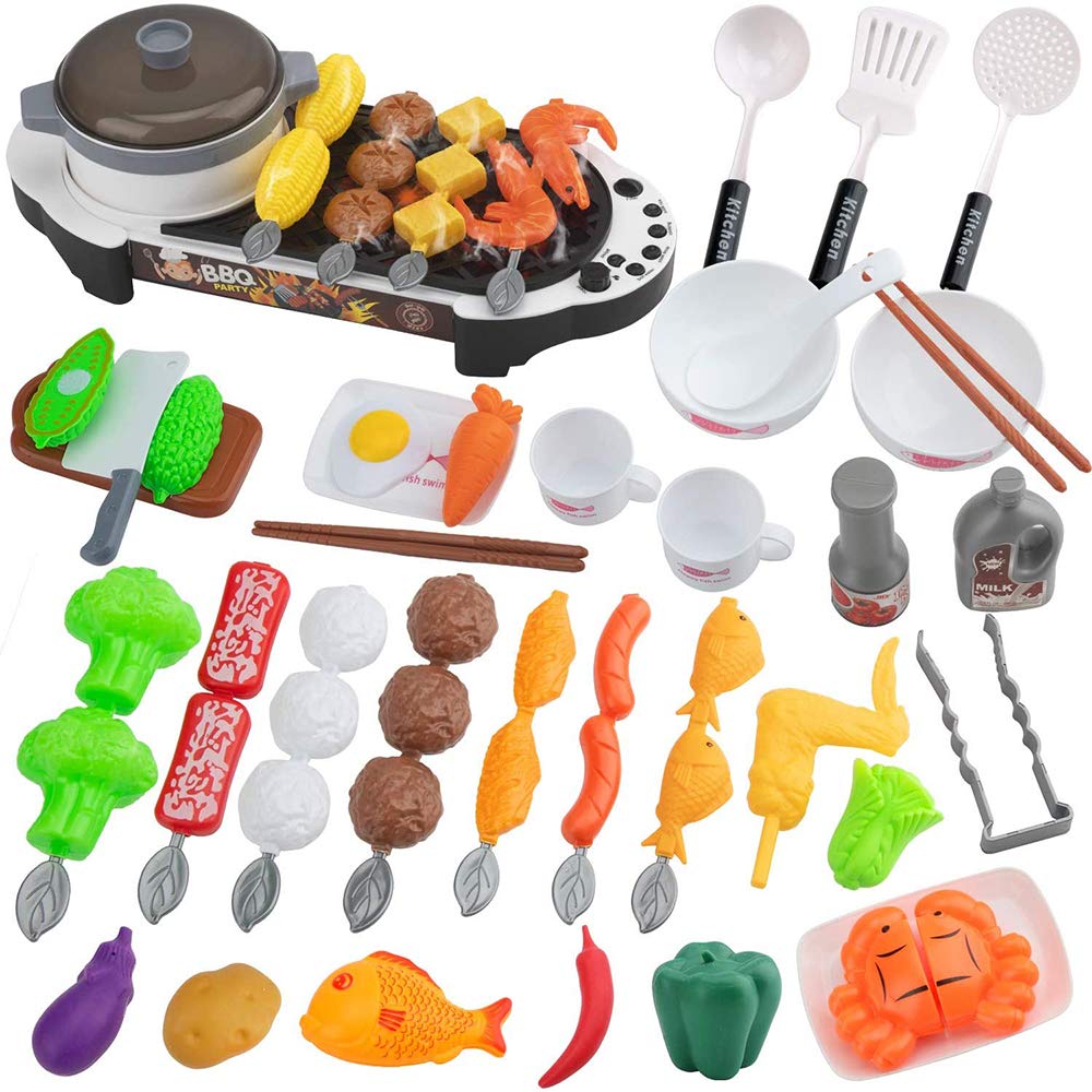 Arkmiido Kids Play Kitchen Set Toys – Pretend Play Toy Kitchen – Toddler Kitchen Set BBQ Play Set 69pcs Featured Image