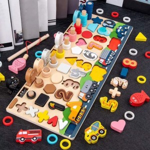 Magnetic Fishing Game Educational Toys, Montessori Toys, Toddler Crafts,Sensory Toys for Kids,Alphabet & Number Puzzle,Wooden Numbers Puzzle Set, with Stacking Board,Baby Puzzle Toys for 2 3 4 Years
