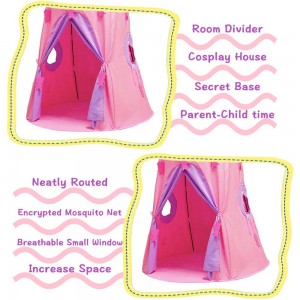 Kids Play Tent of Girls Toys Castle Play Tent Playhouse Best Pink Teepee For Your Children In 0-12 Years Old