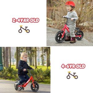 BeebeeRun Kids 12” Classic Sport Balance Bike with Protective Gear, Age 2 to 6 Year Old Boys Girls, No Pedal Sport Training Bicycle