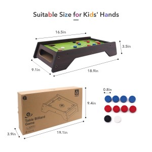 Ealing Wooden Slingshot Table Set Mini Billiards Table Set Mini Tabletop Game Toy Interactive Toy for Adults Parent-Child