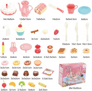 Beebeerun Pretend Play Food for Kids,DIY 82PCS Cutting Birthday Cake Toy with Candles Fruit Dessert Plates Teacup and More,Educational Toy Kitchen Sets for Girls&Boys&Toddlers Aged 3 4 5 6 Years Kids