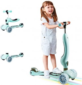 Arkmiido 3-in-1 Children’s Scooter & Balance Bike & Skateboard, Children’s Scooter with Folding Seats, Removable and Adjustable, Glowing Wheels, for Children over 3 Year Old (...