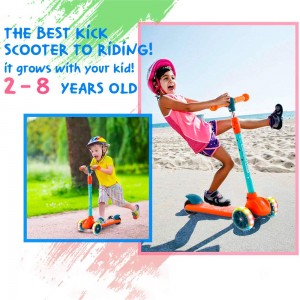 Kids Scooter-Kick Scooter for Kids – Adjustable Height Scooters for Toddlers – 3 Wheel Scooter for Kids Ages 3-5