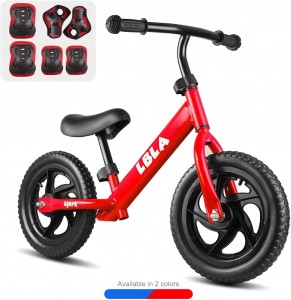 BeebeeRun Kids 12” Classic Sport Balance Bike with Protective Gear, Age 2 to 6 Year Old Boys Girls, No Pedal Sport Training Bicycle