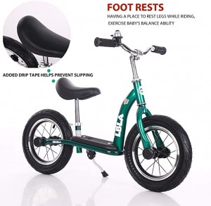 Kids Balance Bike, No Pedal Toddler Bike with Carbon Steel Frame Adjustable Handlebar and Seat 12inch Toddler Walking Bicycle for Kids 2 to 6 Years Old