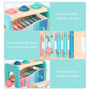 Arkmiido Pound A Ball Toy with Slide Out Xylophone Wooden Educational Pounding and Hammer Montessori Musical Toys for Toddlers 3+Years Old Kids