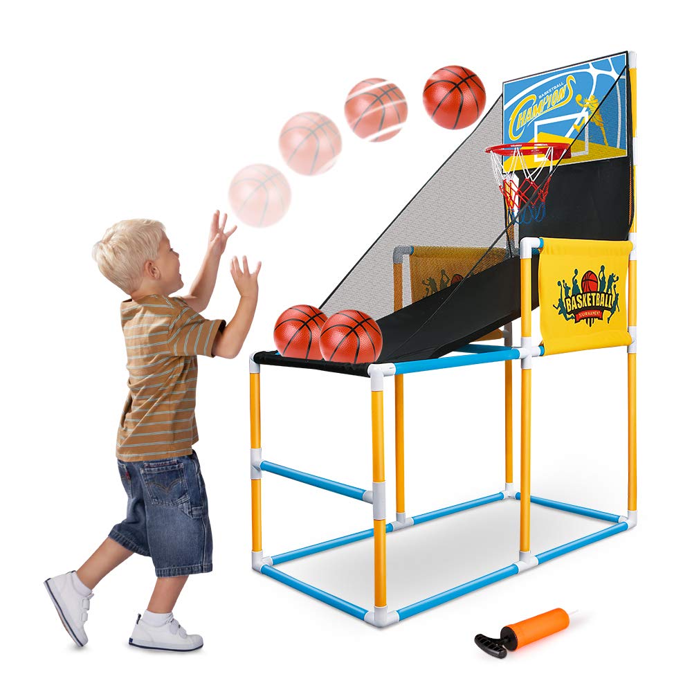 Basketball Hoop Arcade Game Toy , Basketball Hoop Shooting Training System Set, Indoor Sports Toys with Hoop Ball and Pump Sports Active Gift for Kids Boys and Girls Featured Image
