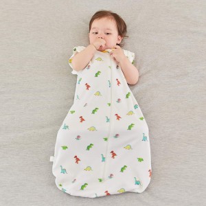 Arkmiido Baby Sleeping Bag Removable Sleeves Sleep Bag with 2-Way Zipper 100% Organic Cotton Super Soft Lightweight Fits Infant Age 0-12 Monthsv