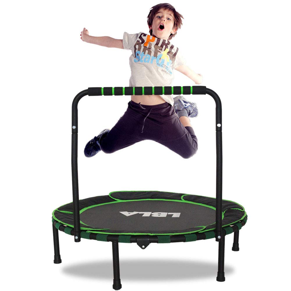 LBLA 36-Inch Trampoline for Kid Foldable Children Trampoline with Adjustable Handrail Safty Padded Cover Indoor/Outdoor Use for Child Age 3+ Featured Image