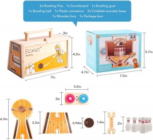 Foldable Desktop Mini Bowling Set Toy Home Indoor Portable Wooden Tabletop Mini Bowling Game Classic Ball Board Desk Toys for Kids Adults Men Office Great Gifts Ideas for Christmas/Birthday